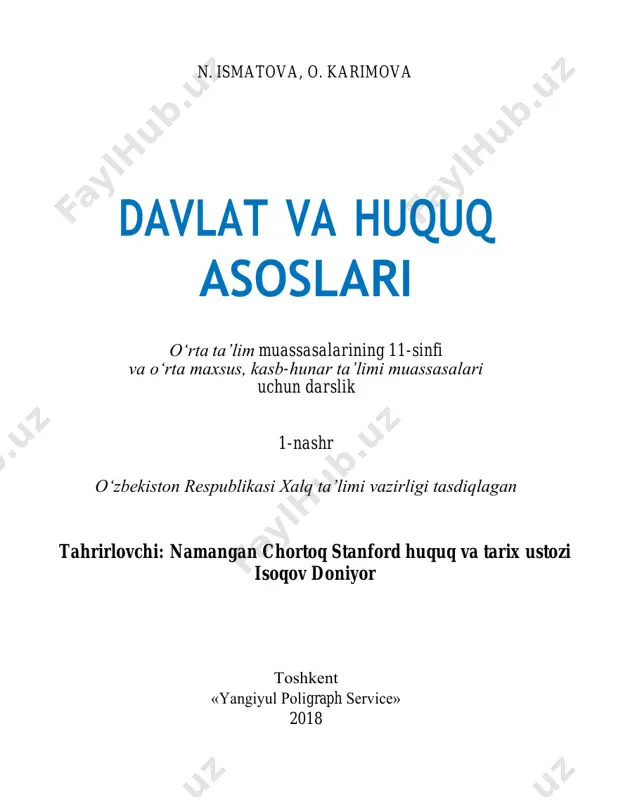 11-sinf huquq tahrirlangan 2023 — PDF