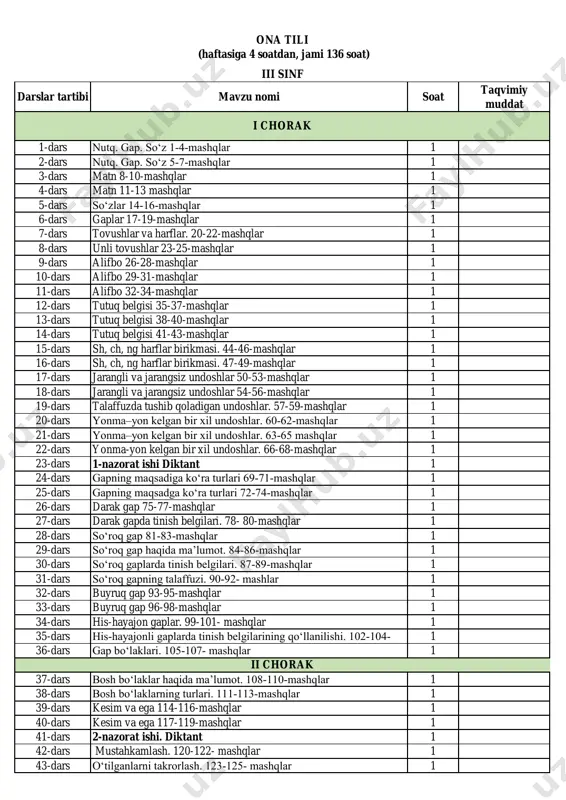 3-sinf ona tili — PDF