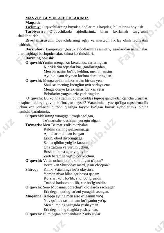 3-sinf odobnoma odobnoma ochiq dars boshqa — DOCX