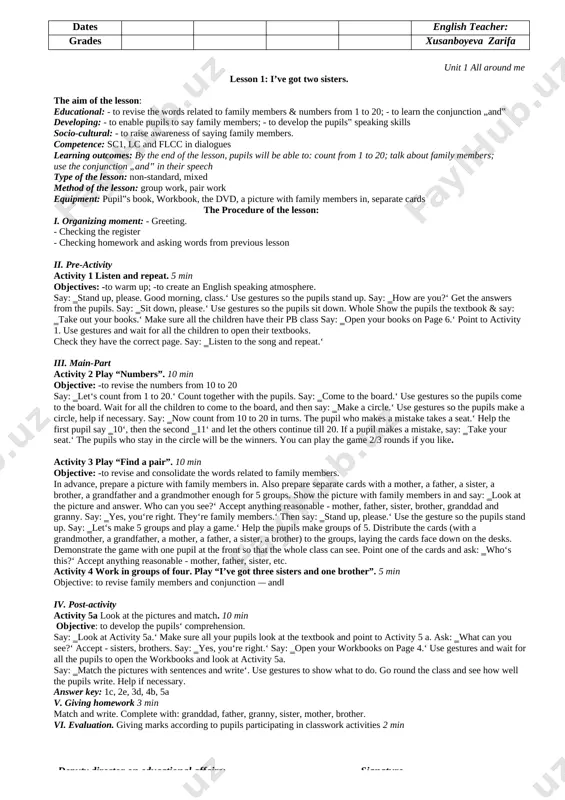 3-sinf konspekt new — DOCX