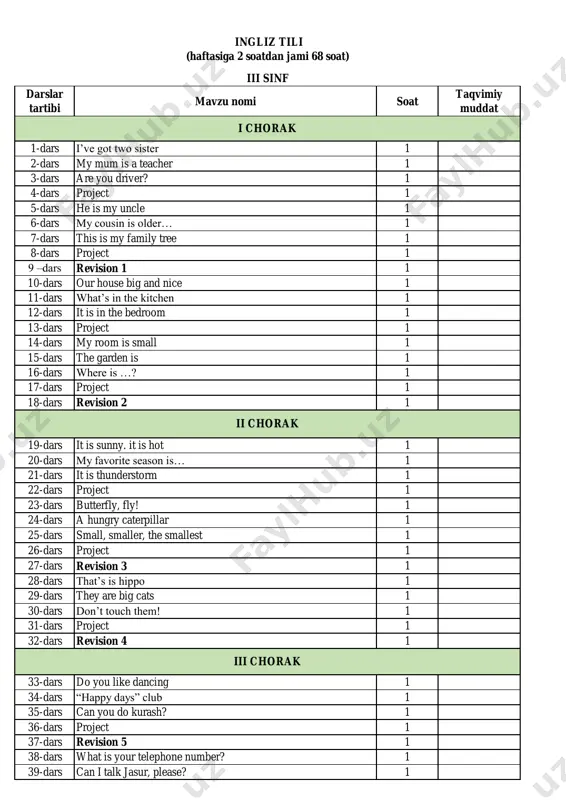 3-sinf ingliz tili — PDF