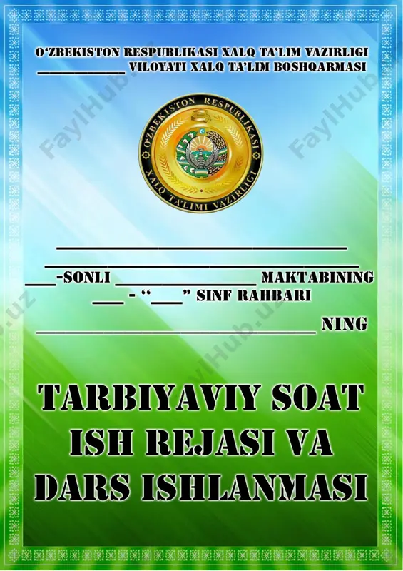 3-sinf tarbiyaviy soat — PDF