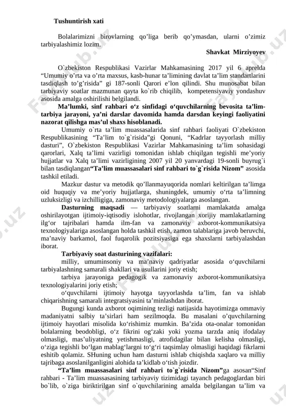3-sinf tayyor tarbiyaviy soat dars ishlanmalari yangi — DOCX