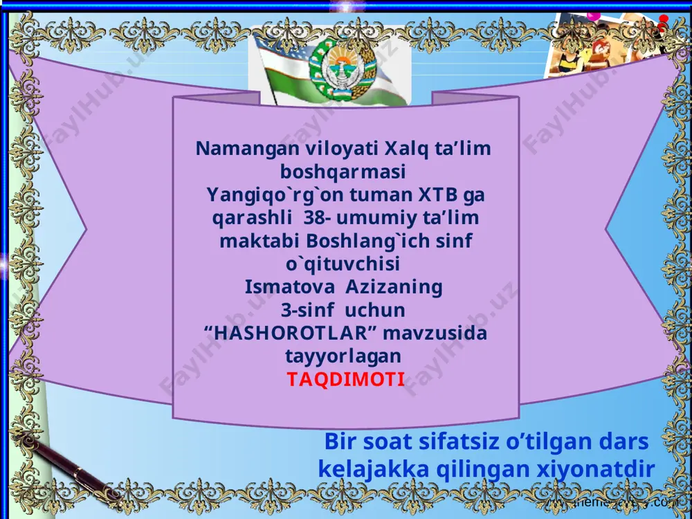“hashorotlar” — PPT