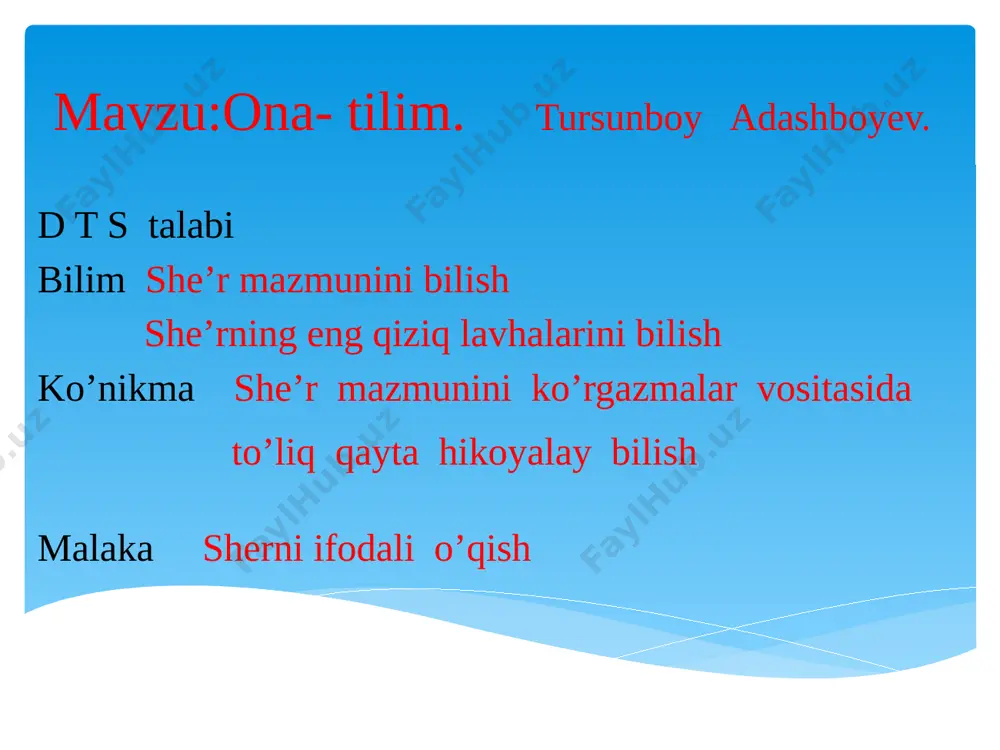 ona tilim — PPTX