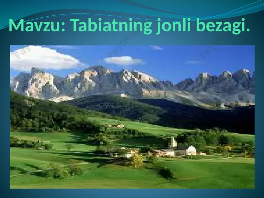 tabiatning jonli bezagi — PPTX