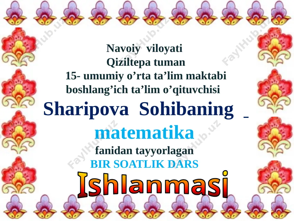 sohiba_safarovna_3_sinf_matematika — PPTX