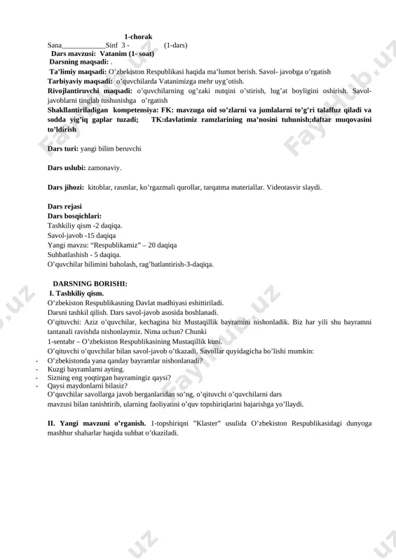 3-sinf o'zbek tili tayyor 2019-2020 — DOCX