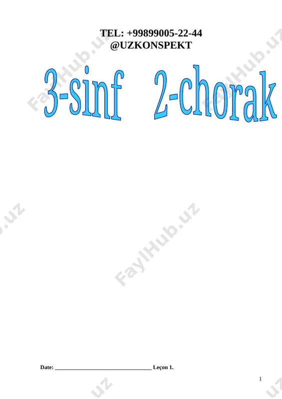 3-sinf fransuz tili ii-chorak — DOCX