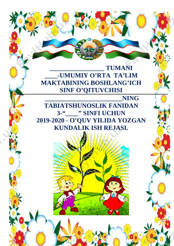 3- sinf tabiatshunoslik yangi — DOCX