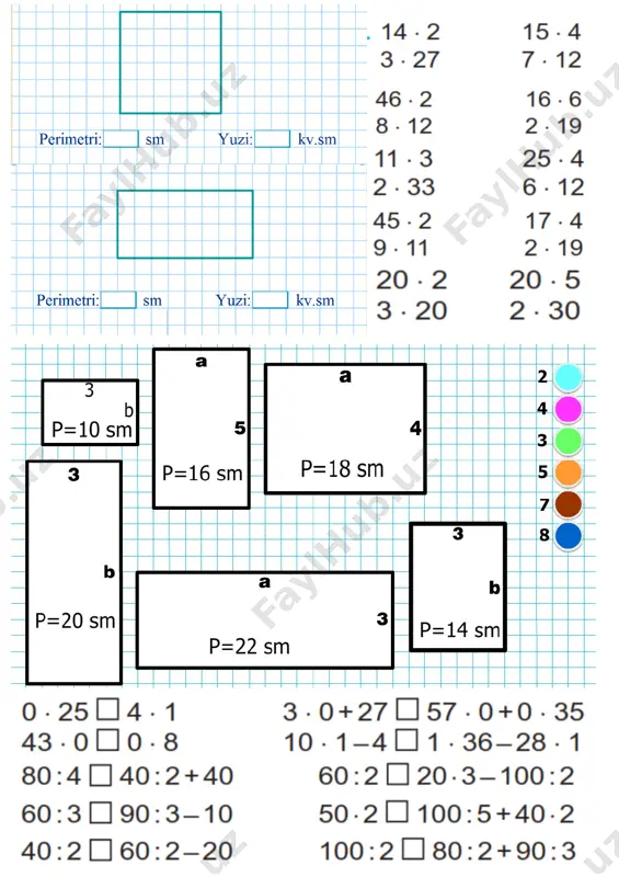 3-sinf tarqatmalar — DOCX