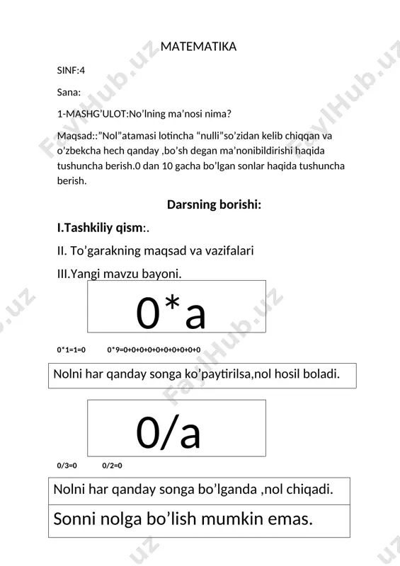 3-sinf to'garak ishlanma_777507693 — DOCX