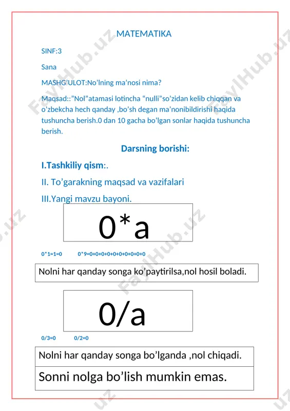 3-sinf to'garak ishlanma (2) — DOCX