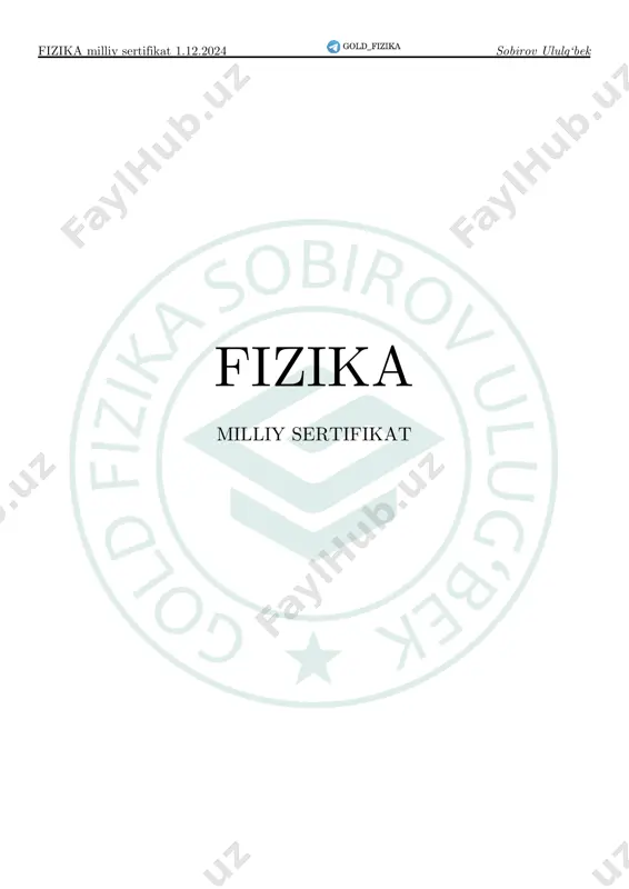 fizika milliy sertifikat jamlanma — PDF