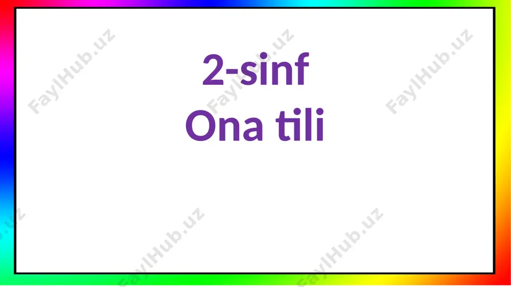 2-sinf ona tili 9-dars — PPTX