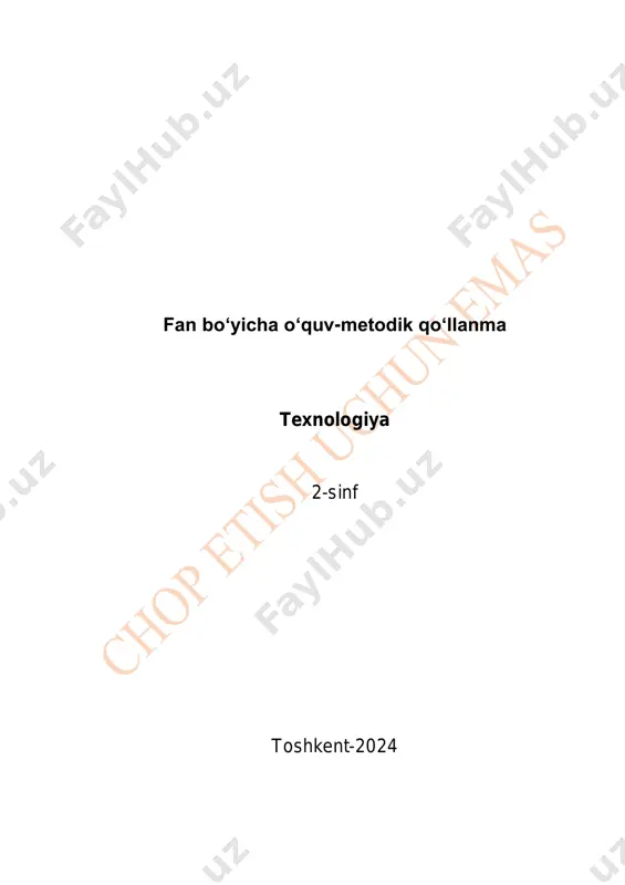 texnologiya 2-sinf 1-10 mavzular+ — PDF