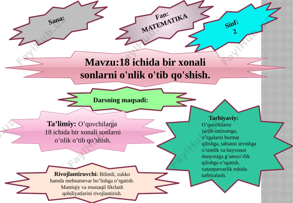 2_sinf_matematika__18_ichida_bir_xon — PPTX