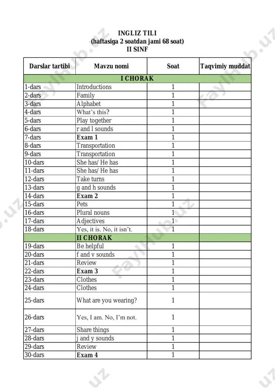 2-sinf ingliz — PDF