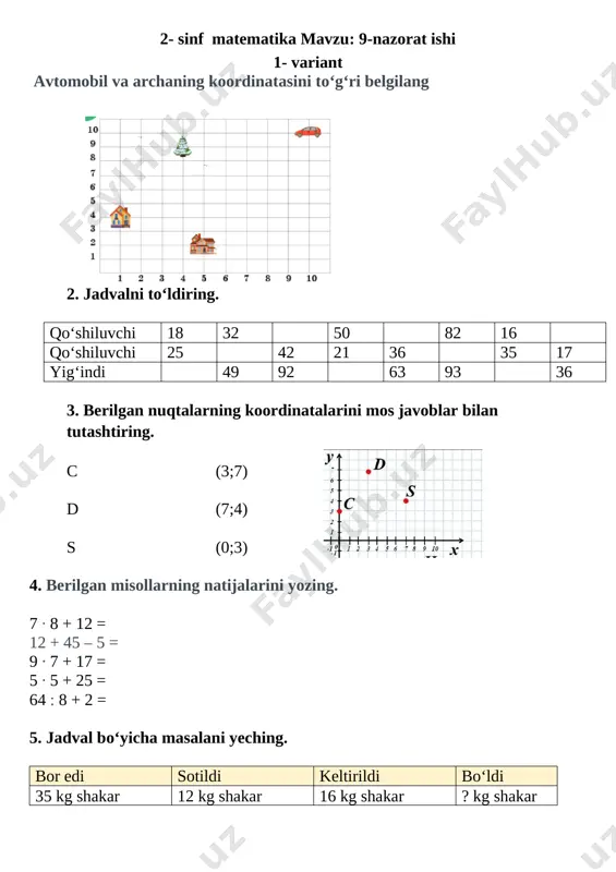 9-nazorat ishi matematika — DOCX
