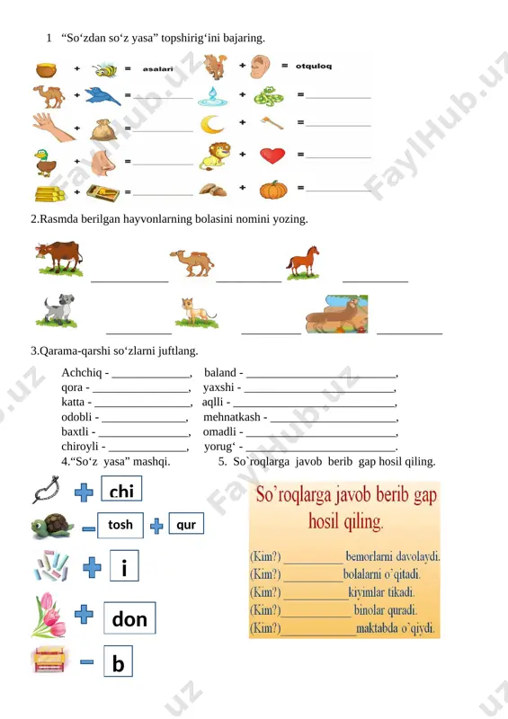 2-sinf ona tili va o`qish savodxonligi — DOCX