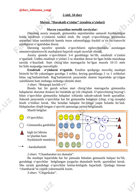 2-sinf jismoniy tarbiya harakatli o'yinlar+ — DOCX