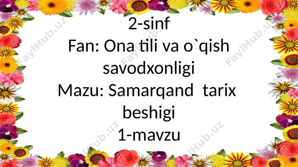 2-sinf.samarqand tarix beshigi.1-mavzu — PPTX