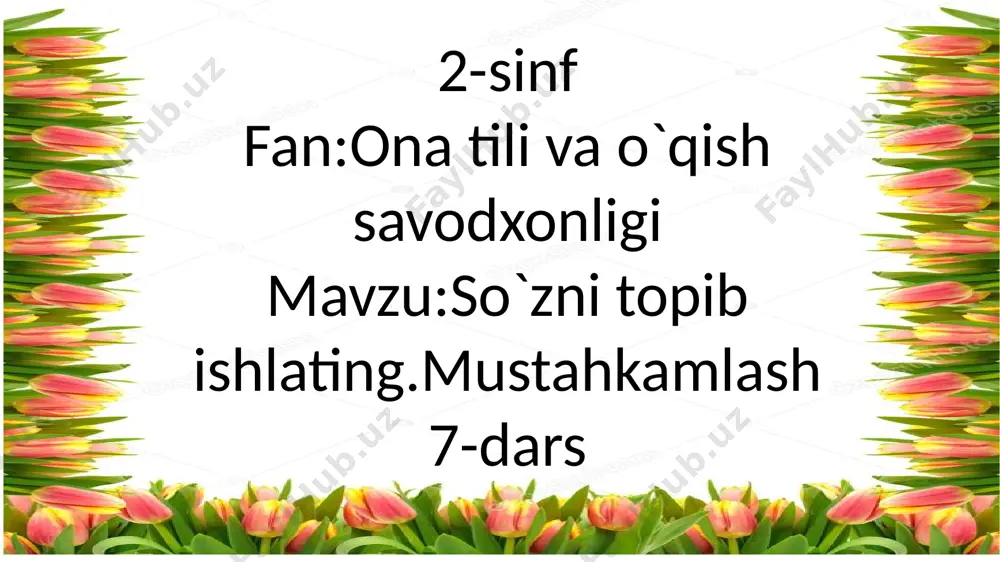 2-sinf.mustahkamlash — PPTX