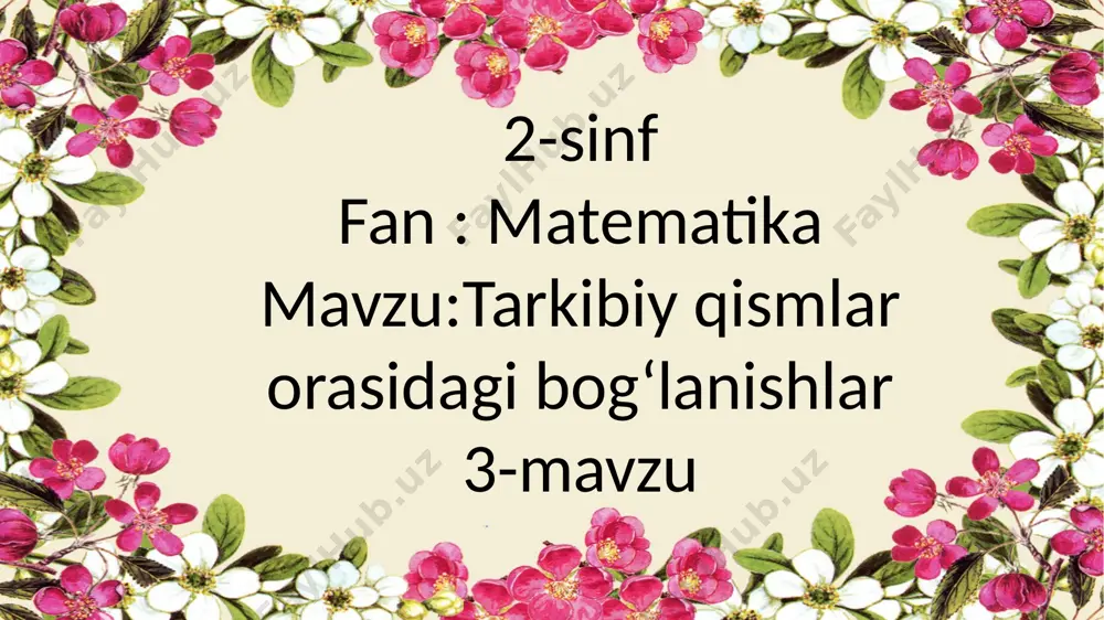 2-sinf .tarkibli qismlar o.b.3-mavzu — PPTX