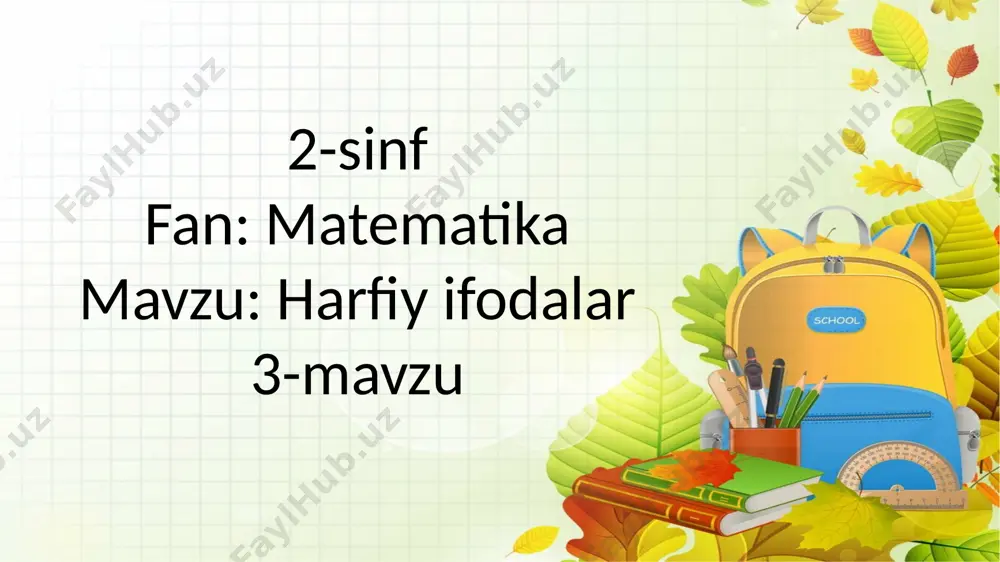 2-sinf.harfiy ifodalar.3-dars — PPTX