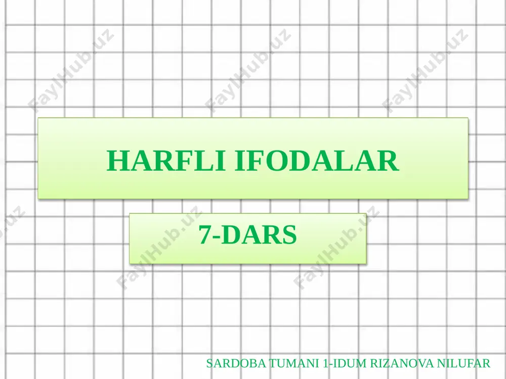 harfli ifodalar 7-mart — PPTX