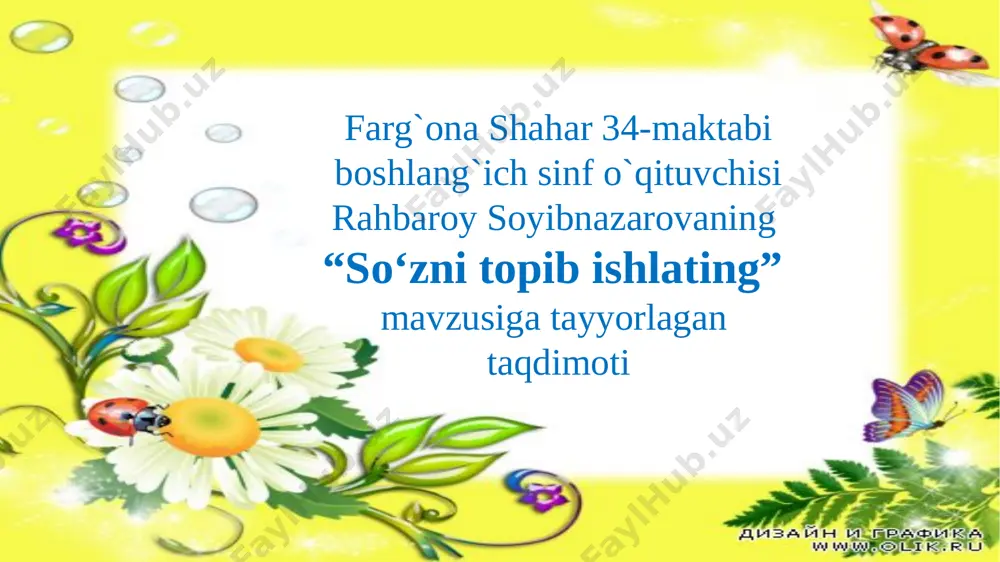 so`zni topib ishlating 1-soat — PPTX