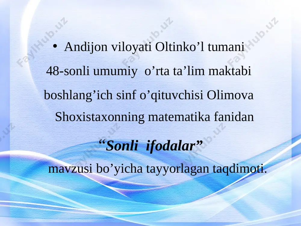 sonli ifodalar — PPTX