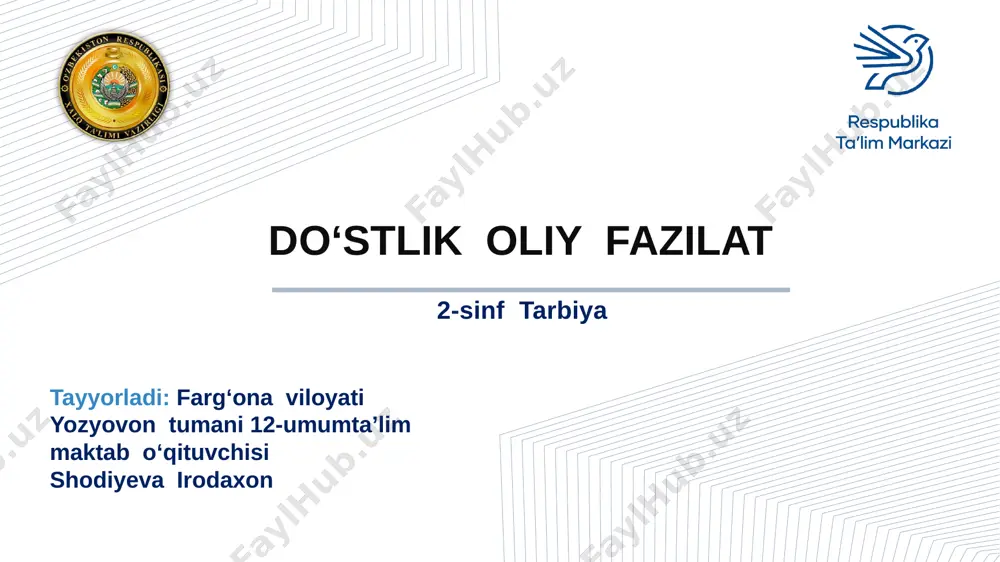 2- sinf tarbiya — PPTX