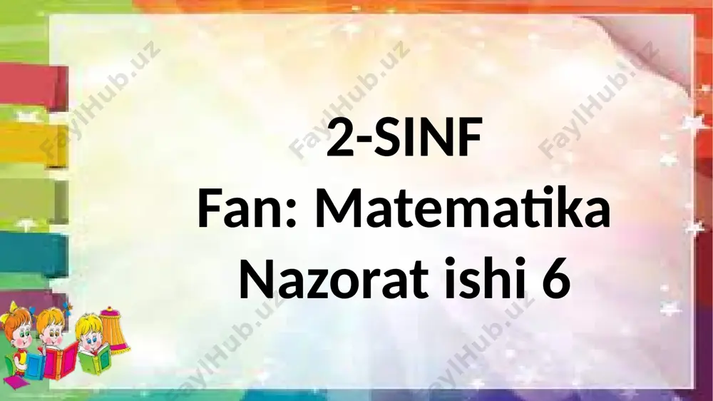 2-sinf.nazorat ishi 6 — PPTX