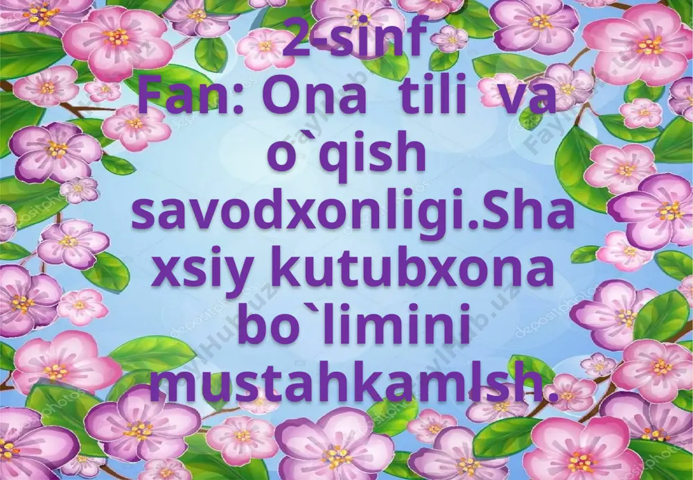 2-sinf mustahkamlovchi test — PPTX