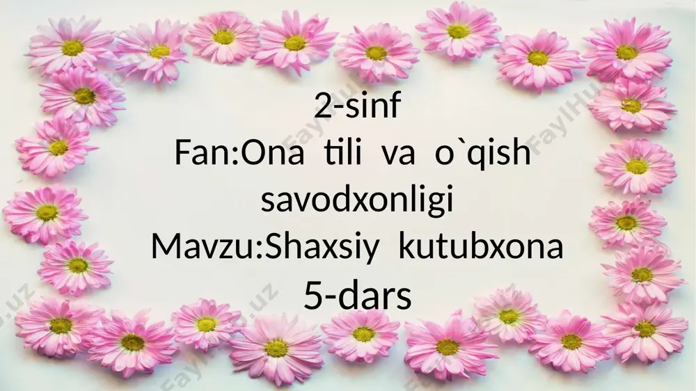 2-sinf.shaxsiy kutubxona.5-mavzu — PPTX