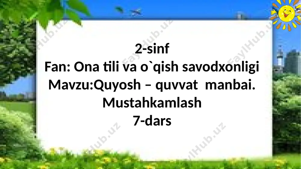 2-sinf.mustahkamlsh — PPTX