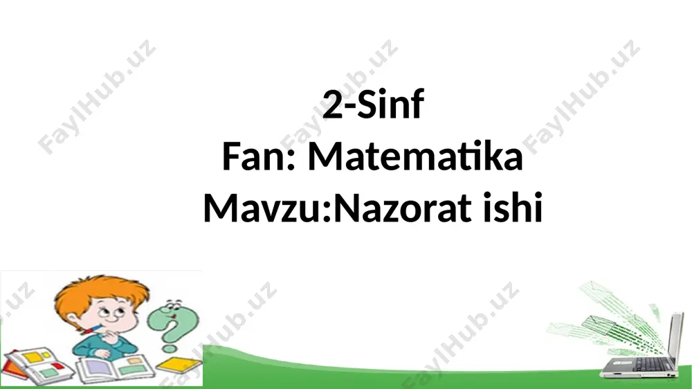 2-sinf.matematika.nazorat ishi — PPTX
