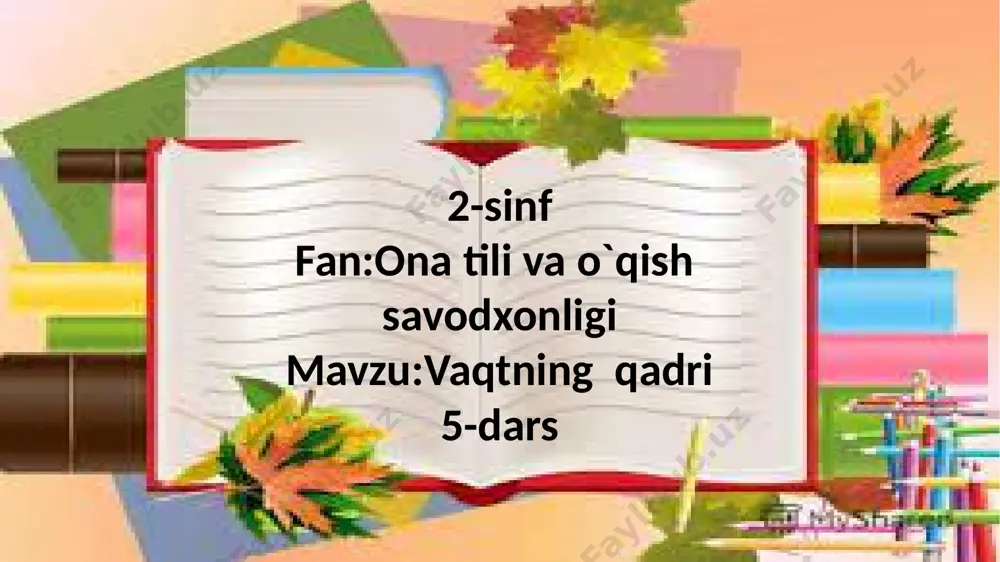2-sinf.vaqtning qadri.5-dars — PPTX