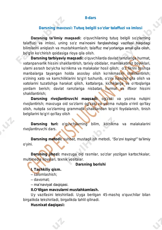 ona tili 4-sinf (8-dars) — PDF