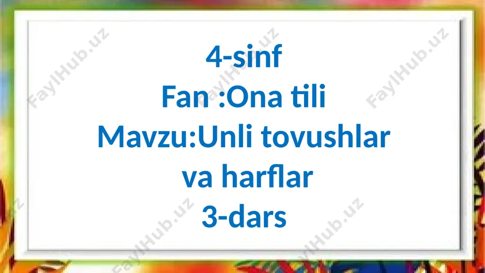 4-sinf.ona t.3-dars — PPTX