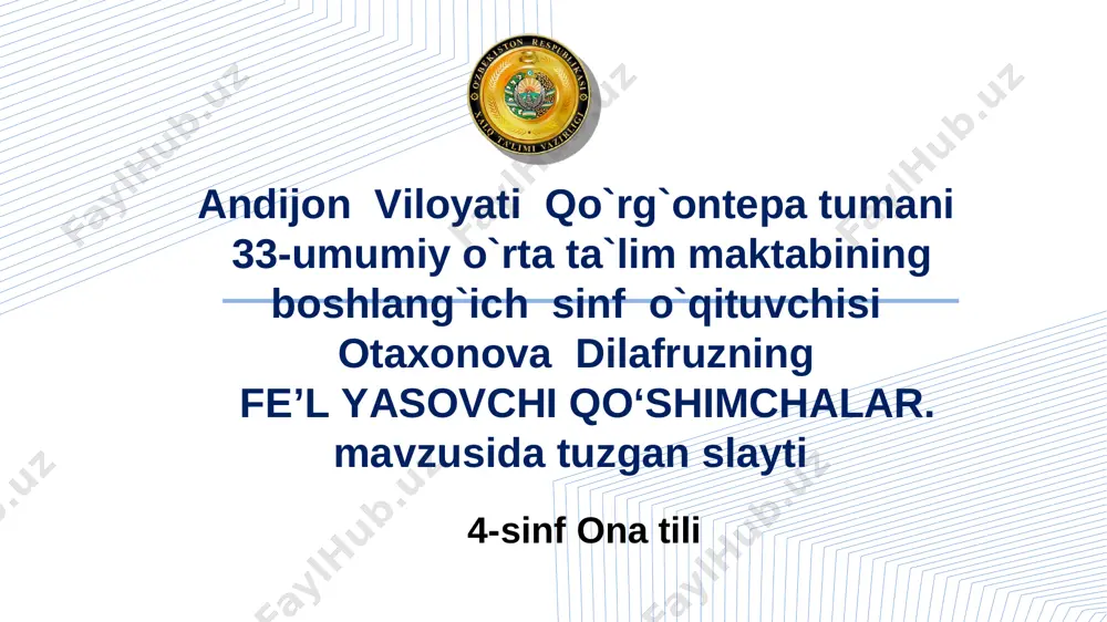 fe'l yasovchi qo'shimchalar 4-sinf (2) — PPT