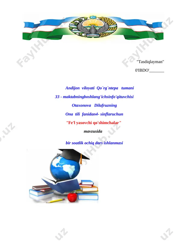 fe'l yasovchi qo'shimchalar 4-sinf — DOCX