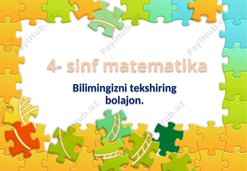 4- sinf matematika pazl — PPTX