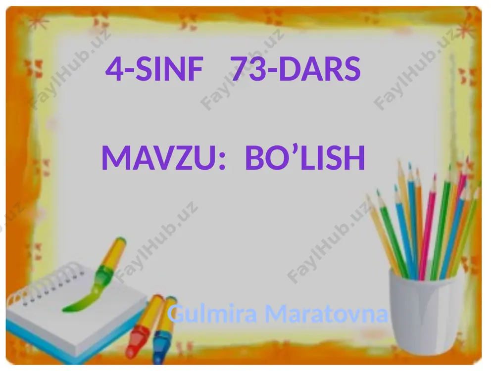 4-sinf 73-dars — PPTX