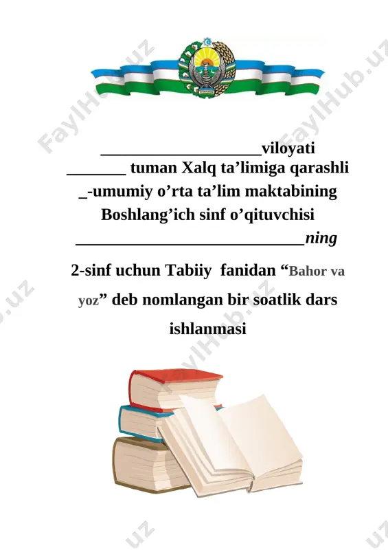2 sinf tabiiy bahor va yoz 3-chorak — DOCX