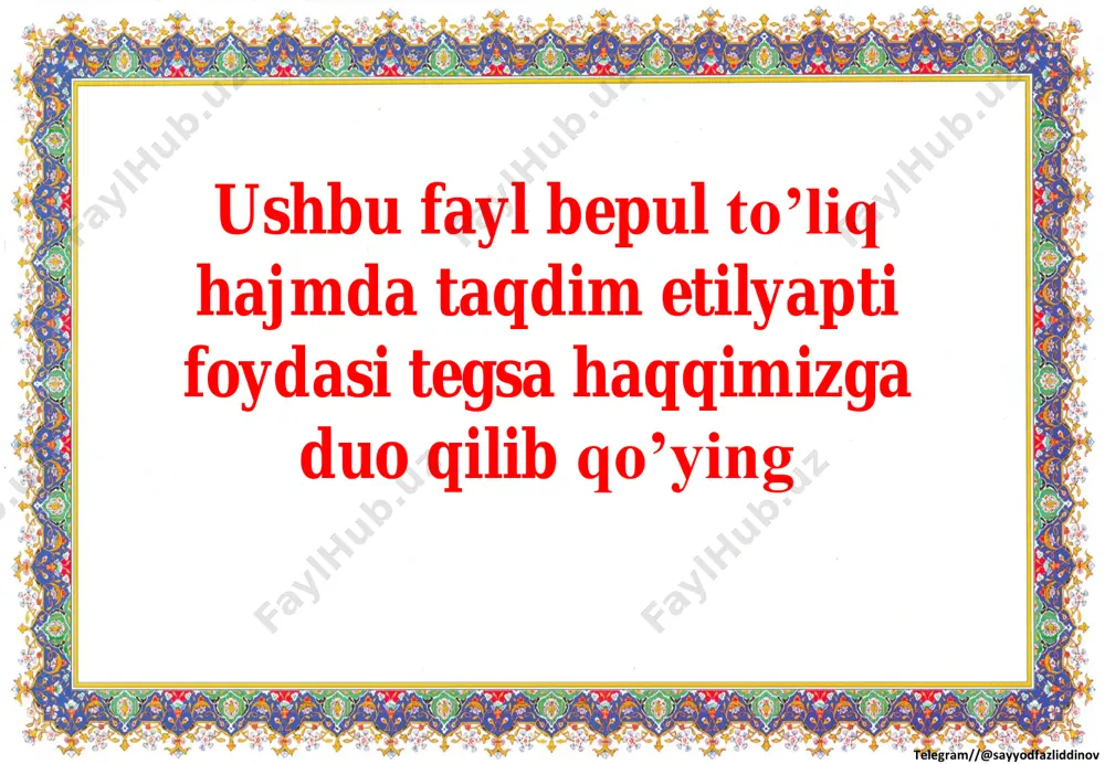 4 sinf tarbiya yillik tarqatmasi — PDF