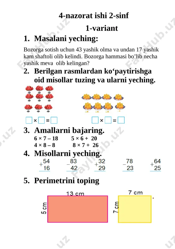 4- nazorat ishi matem — DOCX