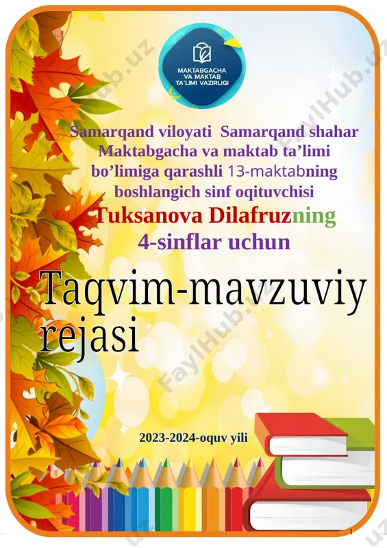 4-sinf 2023-24 o'quv yili ayam — DOCX