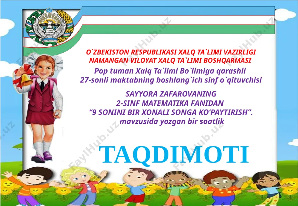 2-sinf matematika — PPTX